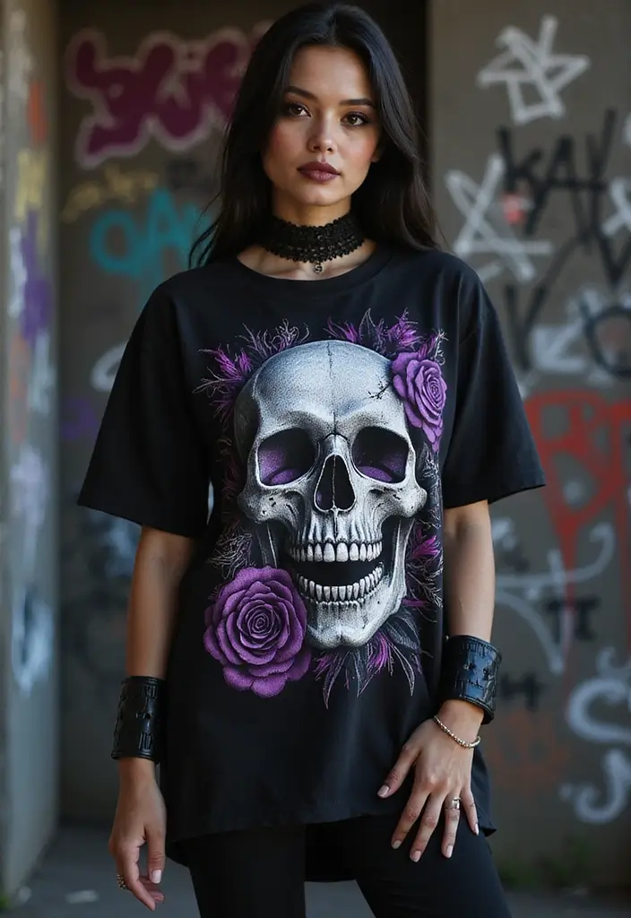 15 Must-Have Gothic Style Pieces That Will Make You Stand Out in Any Crowd! - 10. Goth-Inspired Graphic Tees 1