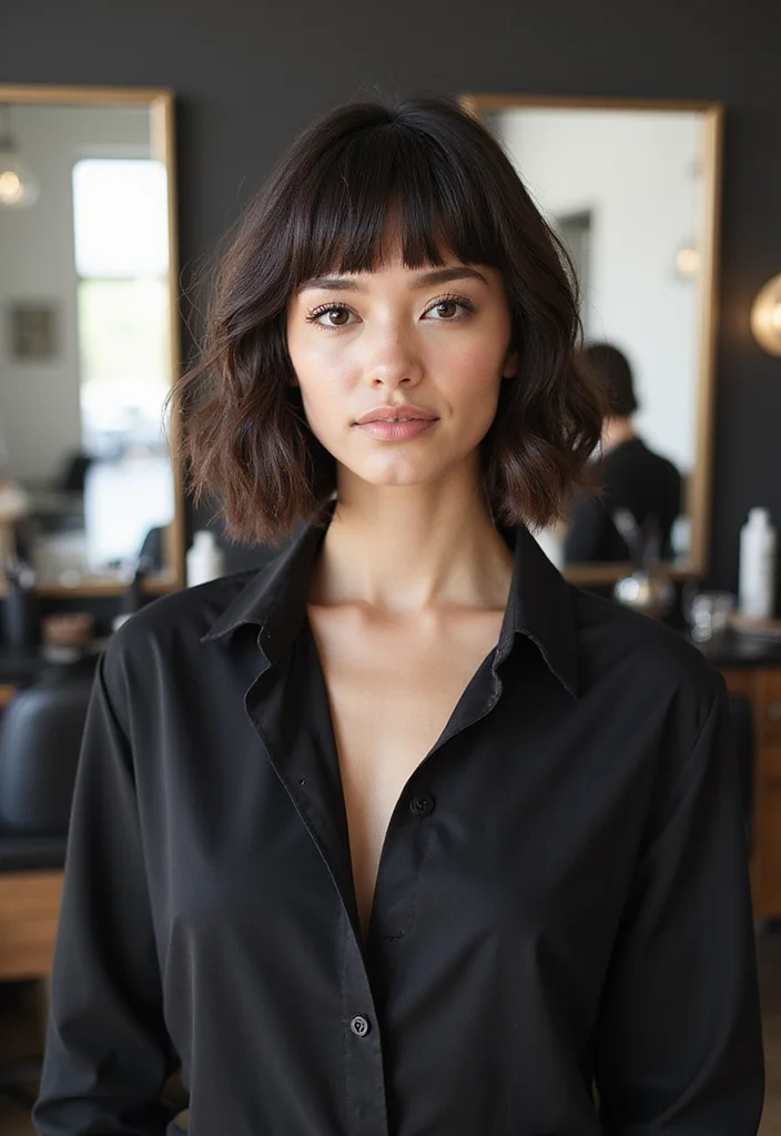 15 Must-Try Curtain Bang Haircuts for the Ultimate Style Upgrade! - 1. The Classic Blunt Cut with Curtain Bangs 1