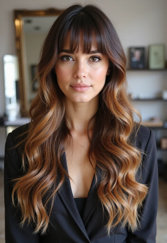 15 Must-Try Curtain Bang Haircuts for the Ultimate Style Upgrade! - 14. Curtain Bangs with Ombre Hair 1