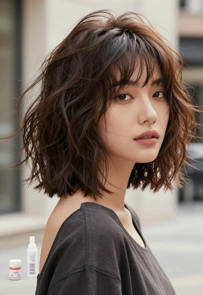 15 Must-Try Curtain Bang Haircuts for the Ultimate Style Upgrade! - 3. Textured Bob with Curtain Bangs 1