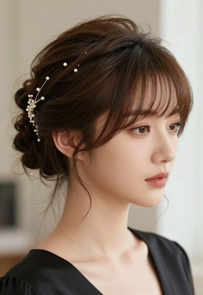 15 Must-Try Curtain Bang Haircuts for the Ultimate Style Upgrade! - 9. Curtain Bangs with Updos 1