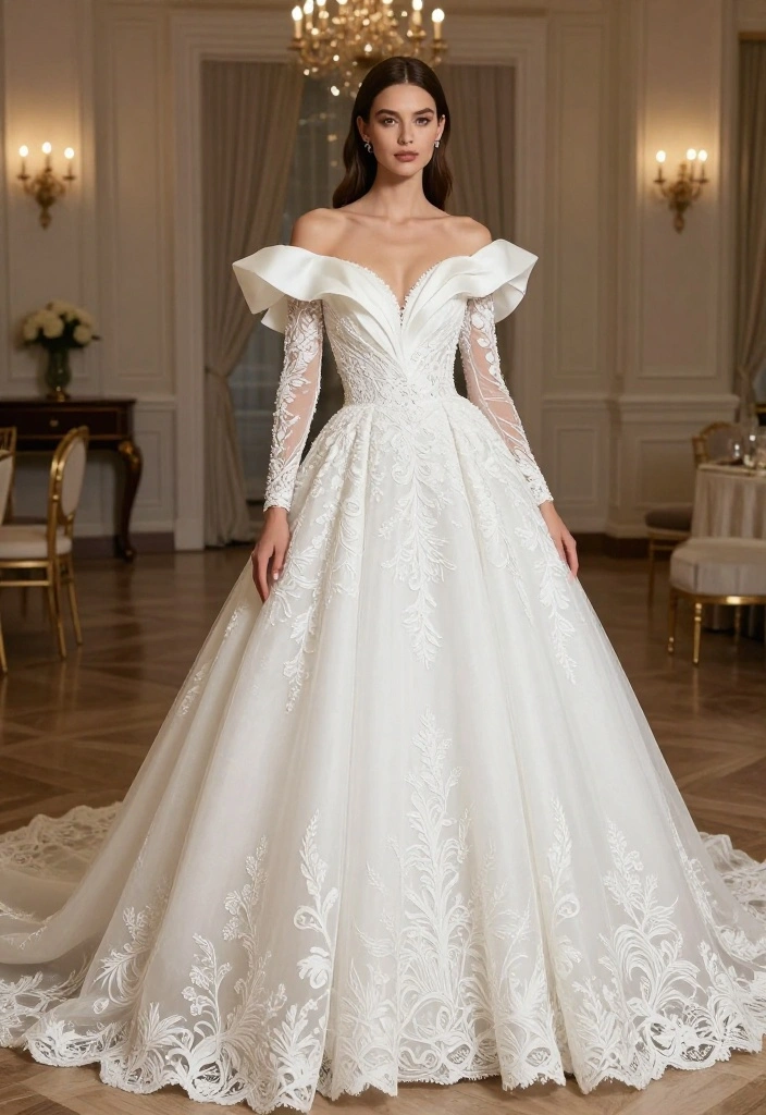 18 Chic and Trendy Bridal Looks for 2026 That Will Make You Say 'I Do!' - 10. Statement Sleeves: Dramatic and Bold 1