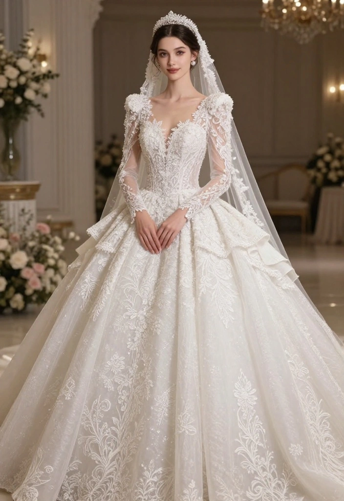 18 Chic and Trendy Bridal Looks for 2026 That Will Make You Say 'I Do!' - 12. Textured Fabrics: Rich and Luxurious 1
