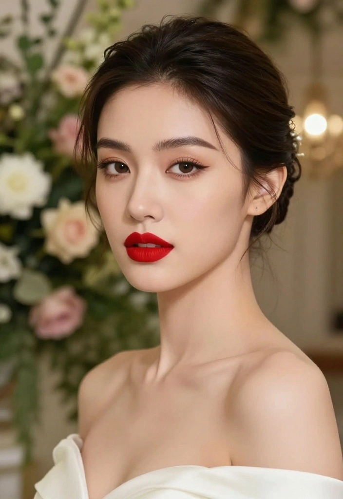 18 Chic and Trendy Bridal Looks for 2026 That Will Make You Say 'I Do!' - 2. Bold Lips: The Statement Look 1
