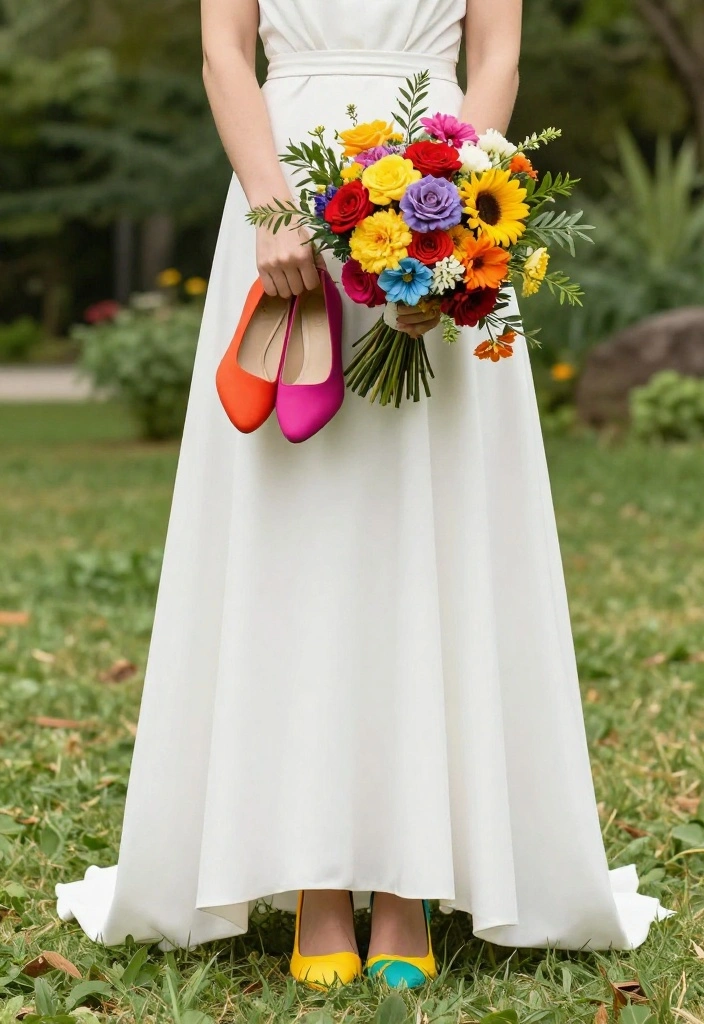 18 Chic and Trendy Bridal Looks for 2026 That Will Make You Say 'I Do!' - 6. Colorful Accents: A Splash of Personality 1