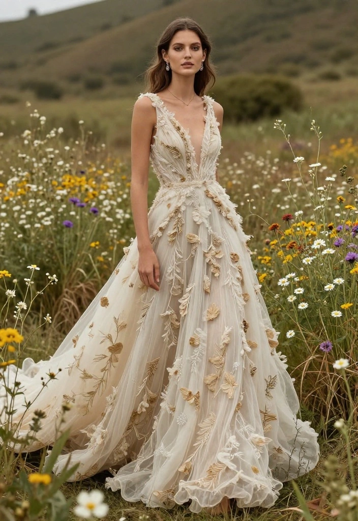 18 Chic and Trendy Bridal Looks for 2026 That Will Make You Say 'I Do!' - 7. Organic Textures: Nature-Inspired Elements 1