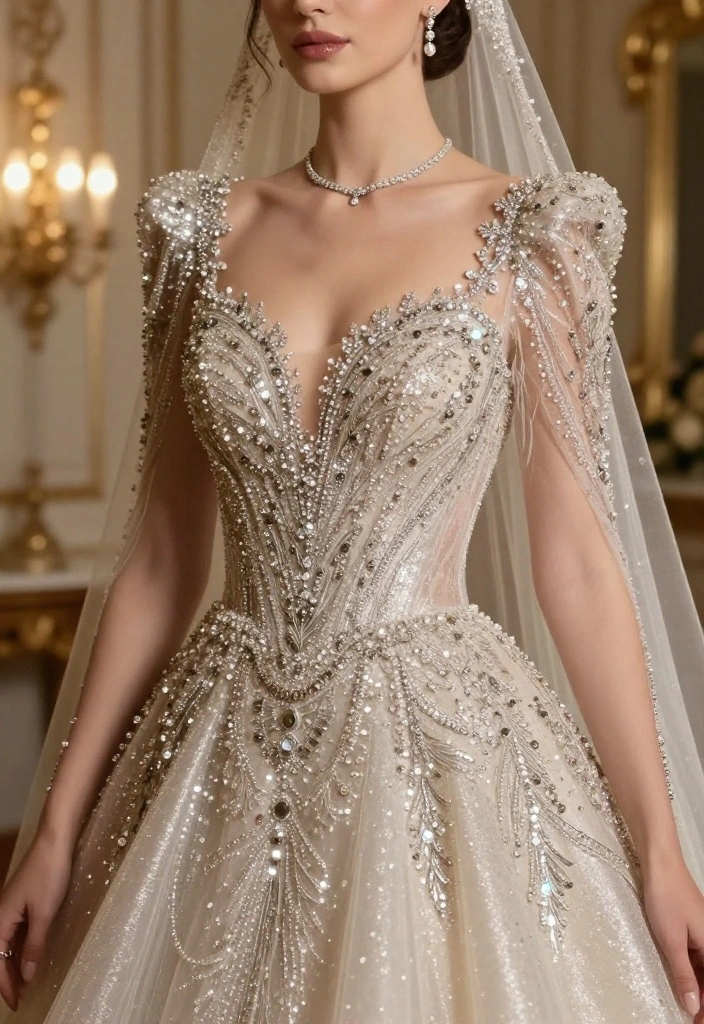 18 Chic and Trendy Bridal Looks for 2026 That Will Make You Say 'I Do!' - 8. Metallic Accents: A Dazzling Touch 1