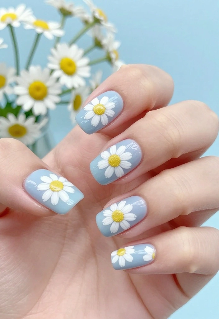 18 Floral Nail Art Designs That Are So Cute, You'll Want to Try Them All (#10 is Adorable!) - 1. Dainty Daisy Delight 1
