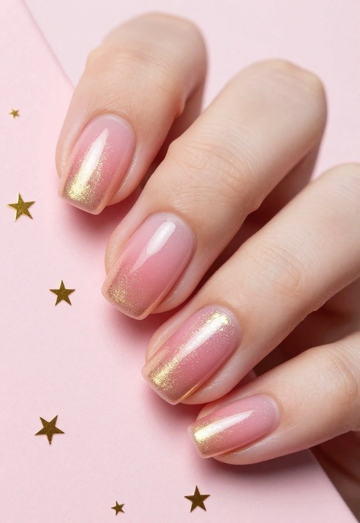 18 Gold and Pink Nail Trends You Can't Miss This Season (Wait Until You See #6!) - 1. Blushing Ombre 1