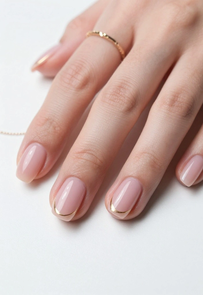 18 Gold and Pink Nail Trends You Can't Miss This Season (Wait Until You See #6!) - 14. Minimalistic Elegance 1