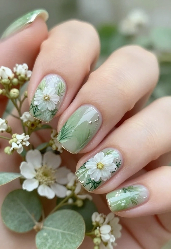 18 Trendy Glazed and Chrome Nail Looks for 2026 That Are Total Show-Stoppers! - 11. Nature-Inspired Nails 1