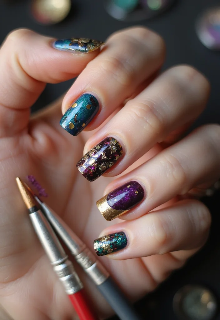 18 Trendy Glazed and Chrome Nail Looks for 2026 That Are Total Show-Stoppers! - 12. Artsy Patterns 1