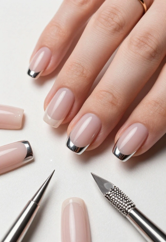 18 Trendy Glazed and Chrome Nail Looks for 2026 That Are Total Show-Stoppers! - 9. Chrome French Tips 1
