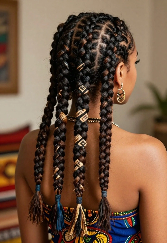 20 Trendy Braided Cornrow Hairstyles That Will Turn Heads Everywhere! - 10. Tribal-Inspired Cornrows 1