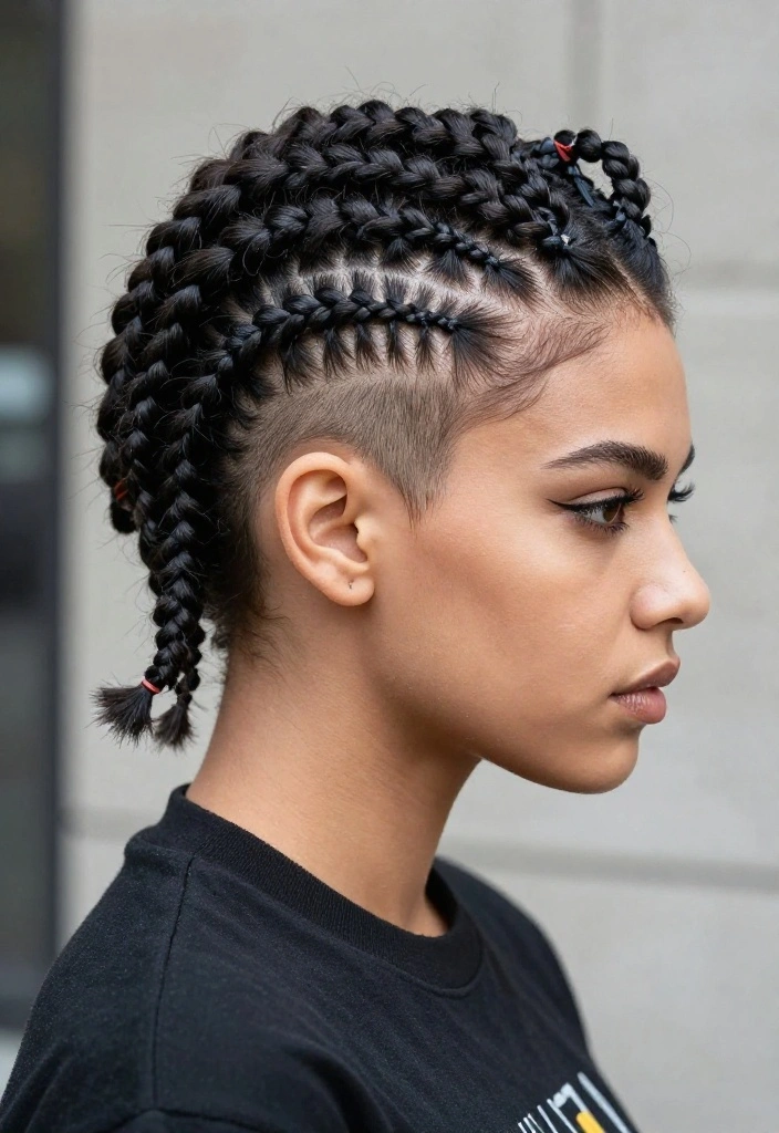 20 Trendy Braided Cornrow Hairstyles That Will Turn Heads Everywhere! - 15. Mohawk Cornrows 1