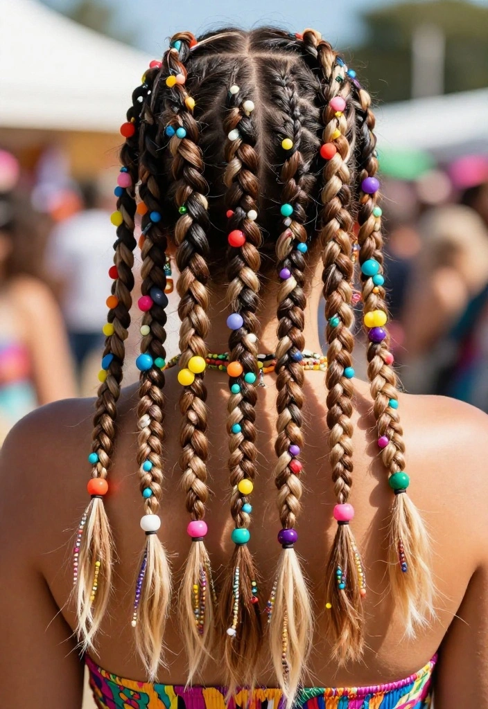 20 Trendy Braided Cornrow Hairstyles That Will Turn Heads Everywhere! - 17. Braids with Beads 1