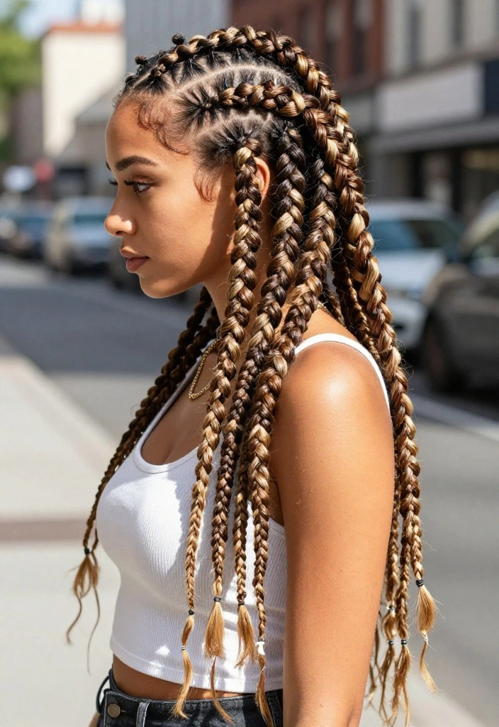 20 Trendy Braided Cornrow Hairstyles That Will Turn Heads Everywhere! - 4. Feed-In Cornrows 1