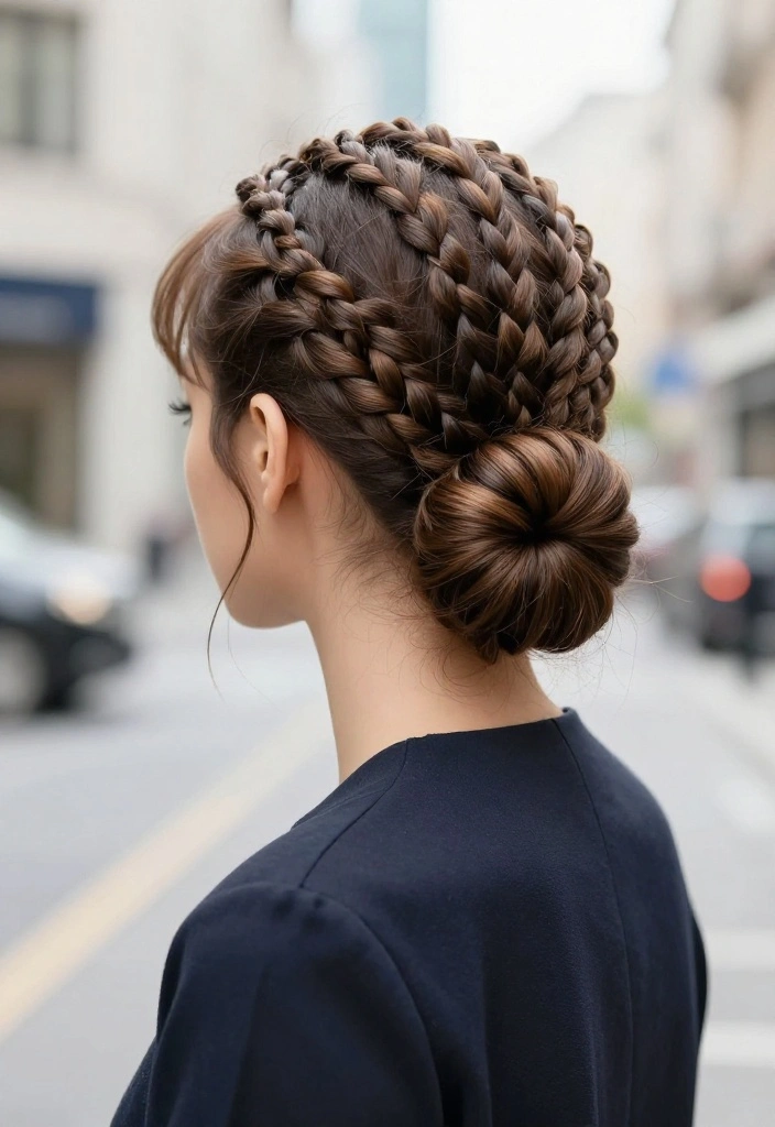20 Trendy Braided Cornrow Hairstyles That Will Turn Heads Everywhere! - 7. Cornrow Braids with Bun 1