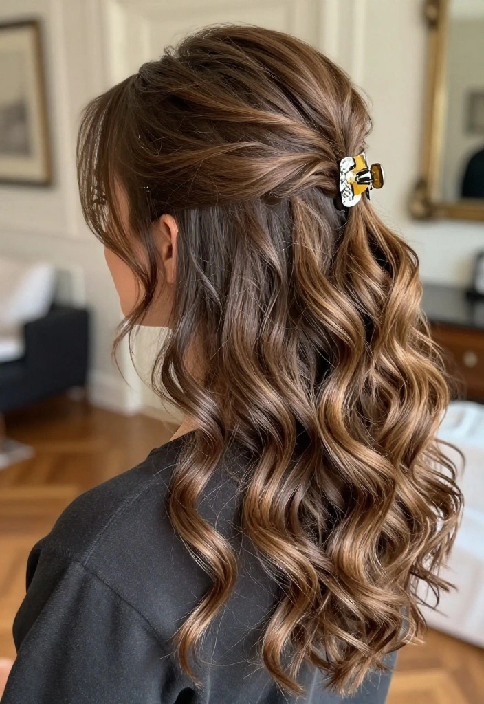 10 Stunning Quick Weave Hairstyles That Will Make You the Center of Attention! - 3. Trendy Half-Up, Half-Down 1