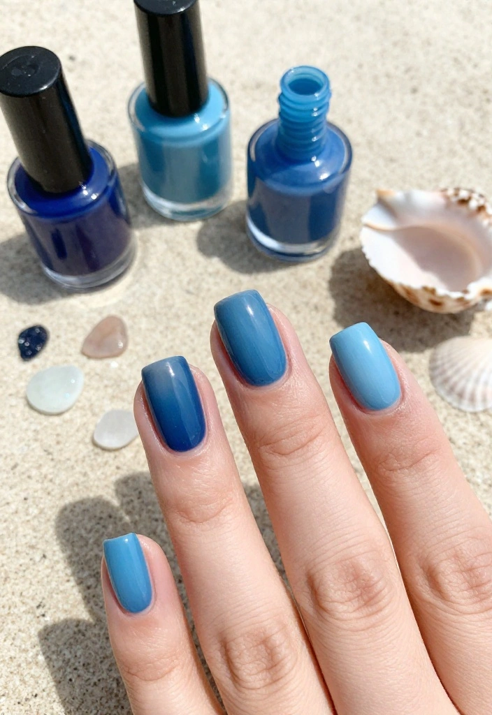 12 Stunning Sea Glass Nails That Will Transport You Straight to the Beach! - 3. Oceanic Ombre 1