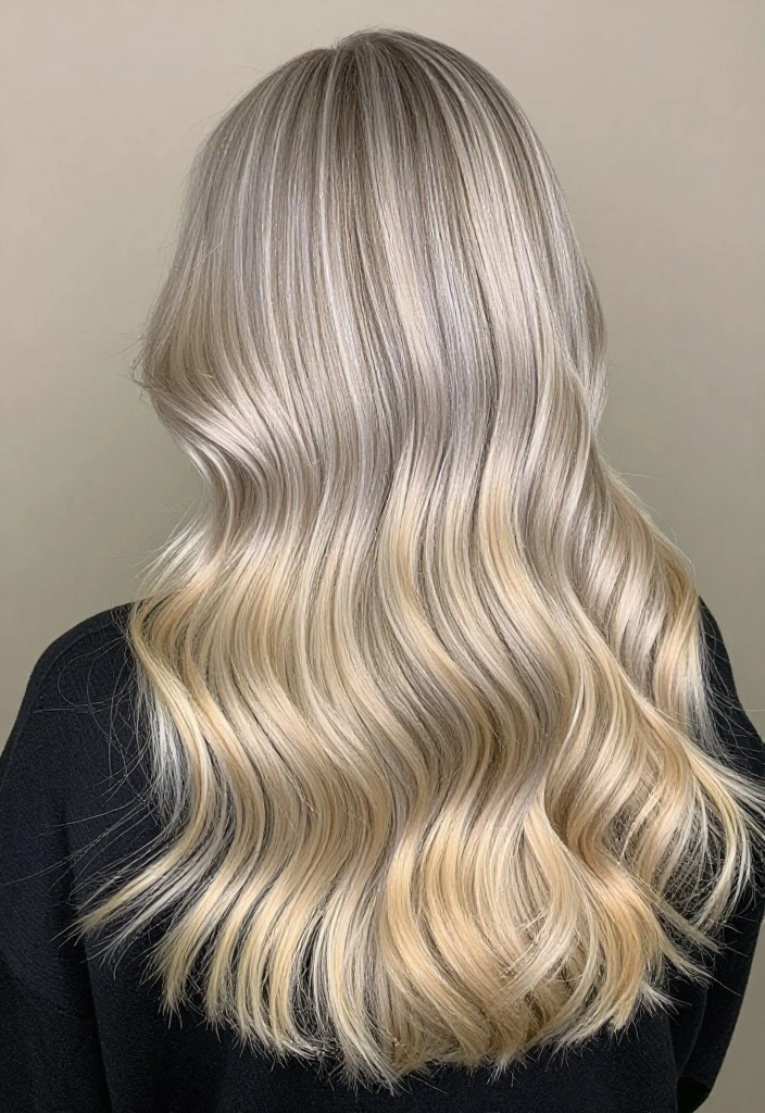 14 Hair Ideas Featuring a Soft Mix of Silver and Natural Shades (Get Ready to Shine!) - 6. Blended Silver and Warm Beige 1