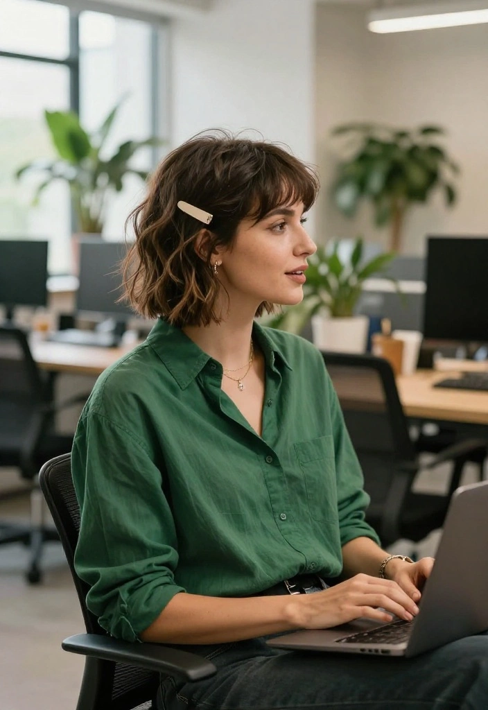 14 Messy Low Bobs That Are Perfect for Every Occasion! - 11. Messy Bob with a Clip 1