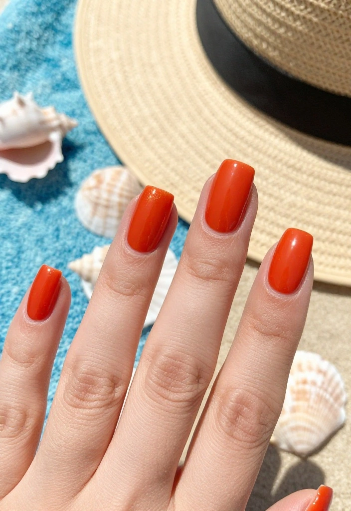 15 Orange-Red Nail Colors Perfect for Summer 2026 (You Won't Believe #6!) - 1. Fiery Persimmon 1