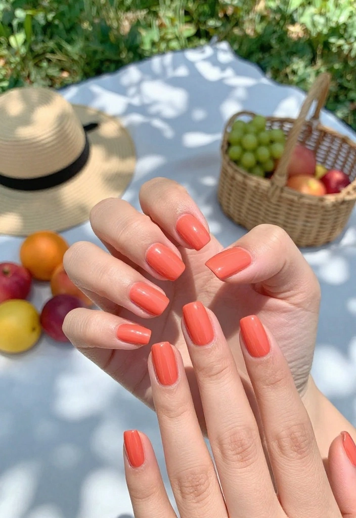 15 Orange-Red Nail Colors Perfect for Summer 2026 (You Won't Believe #6!) - 3. Coral Sunset 1