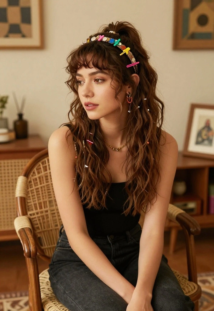 15 Textured Shags Hair Ideas That'll Have You Saying 'I Need This Look!' - 14. Textured Shag with Accessories 1