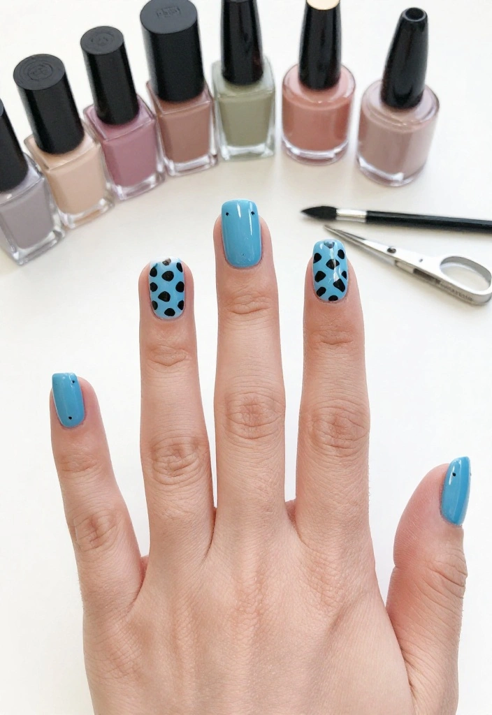 18 Creative Sky Blue Nail Art Ideas for Every Occasion (You'll Want to Copy #9!) - 12. Sky Blue Animal Print 1