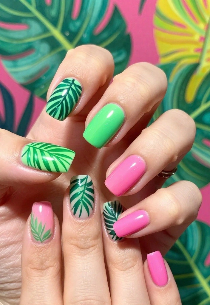 18 Dreamy Gradient Nail Designs That'll Have Everyone Asking for Your Secret (Check Out #3!) - 15. Tropical Paradise 1