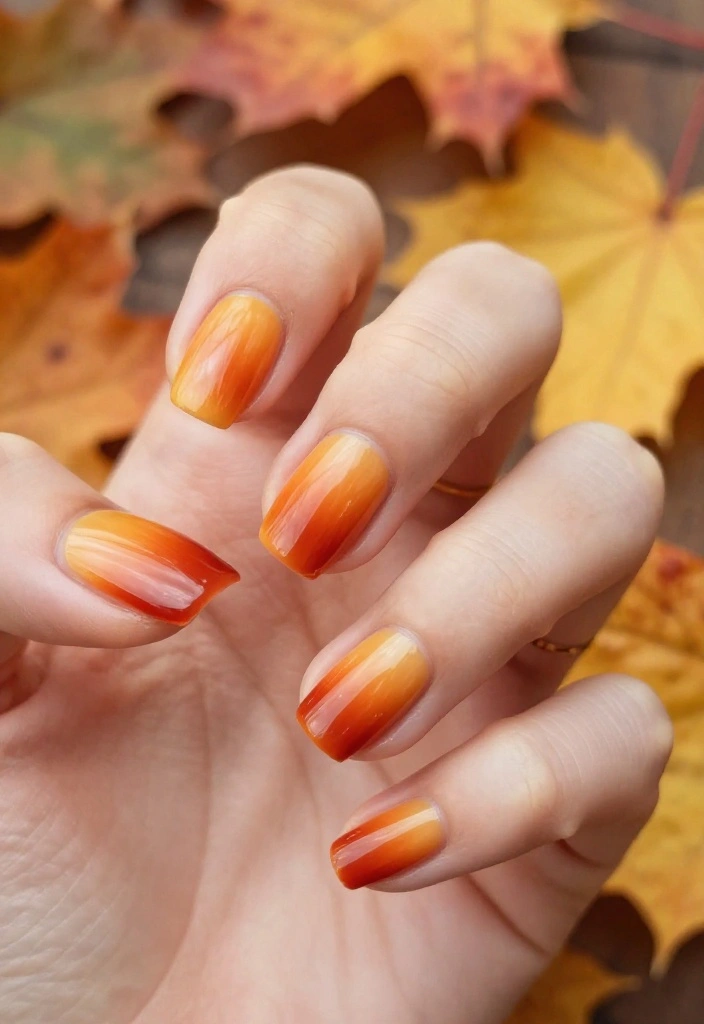 18 Dreamy Gradient Nail Designs That'll Have Everyone Asking for Your Secret (Check Out #3!) - 4. Autumn Leaves 1