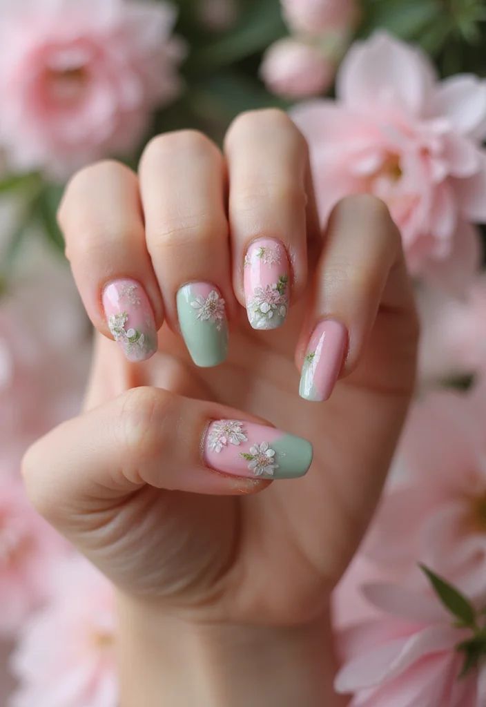 18 Dreamy Gradient Nail Designs That'll Have Everyone Asking for Your Secret (Check Out #3!) - 6. Floral Flare 1