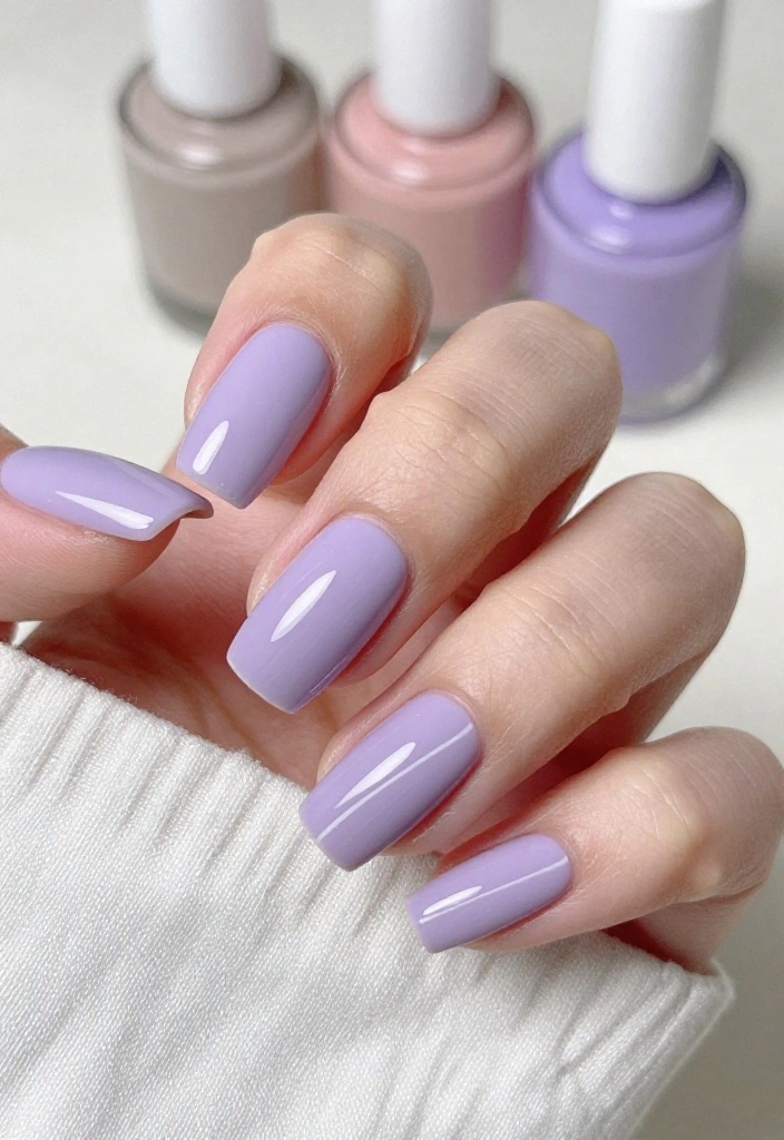 19 Gorgeous Milky Pastel Lavender Nail Color Ideas That Are Total Show-Stoppers! - 10. Minimalist Lavender Lines 1