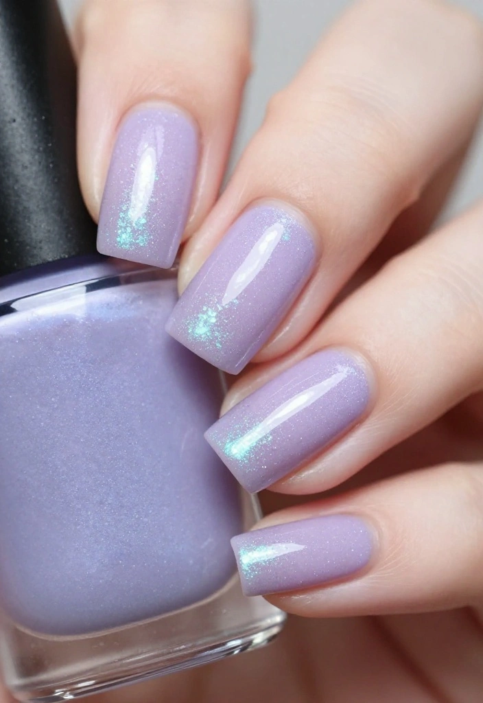 19 Gorgeous Milky Pastel Lavender Nail Color Ideas That Are Total Show-Stoppers! - 17. Lavender Glitter Fade 1