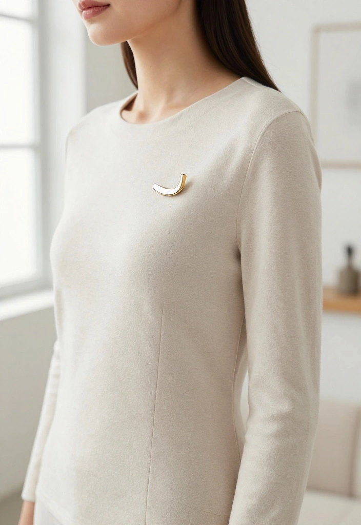 21 Brooch Styling Tips That Will Transform Your Wardrobe Instantly! - 12. Minimalist Brooch Styling 1