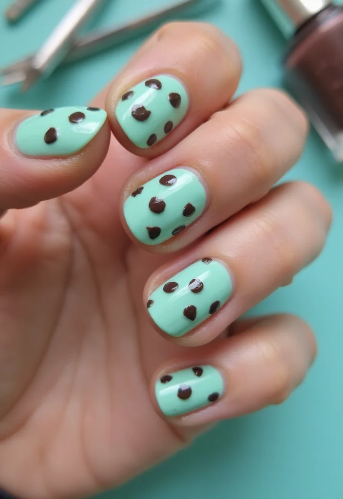 25 Glazed Donut Nail Designs for 2026 That Are Total Show-Stoppers! - 12. Mint Chocolate Chip 1