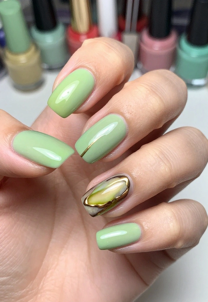 25 Glazed Donut Nail Designs for 2026 That Are Total Show-Stoppers! - 15. Pistachio Dream 1