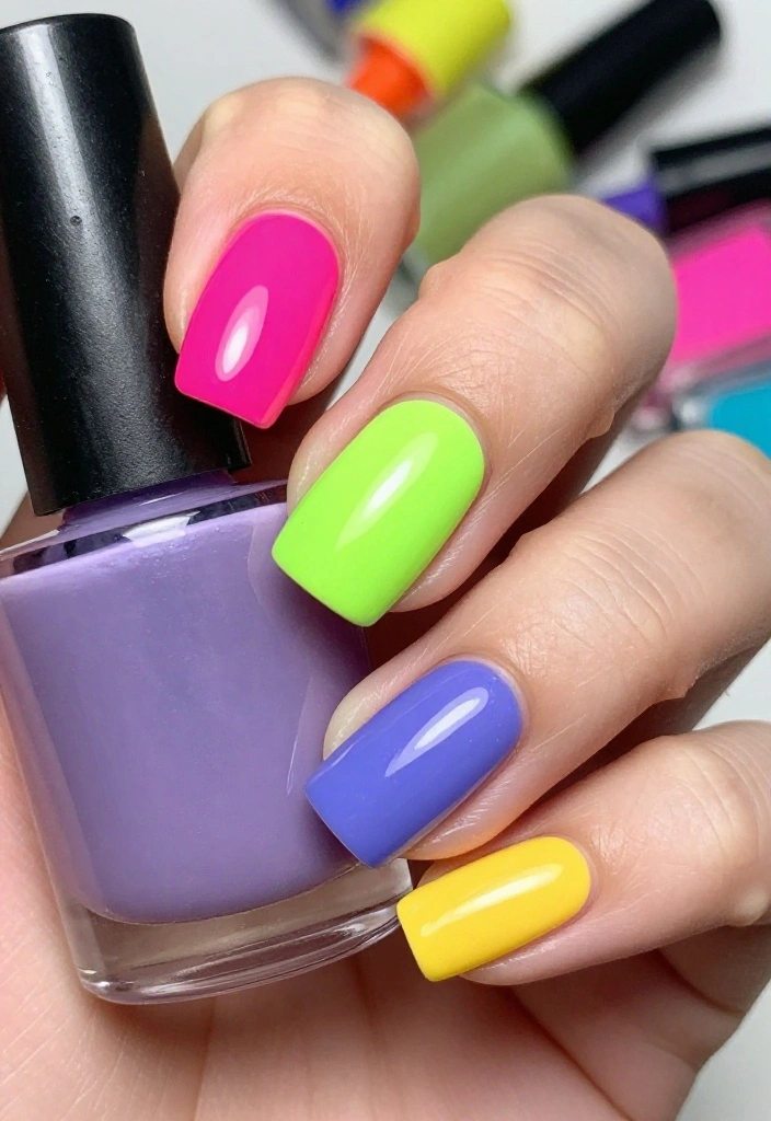 25 Glazed Donut Nail Designs for 2026 That Are Total Show-Stoppers! - 25. Neon Glaze 1