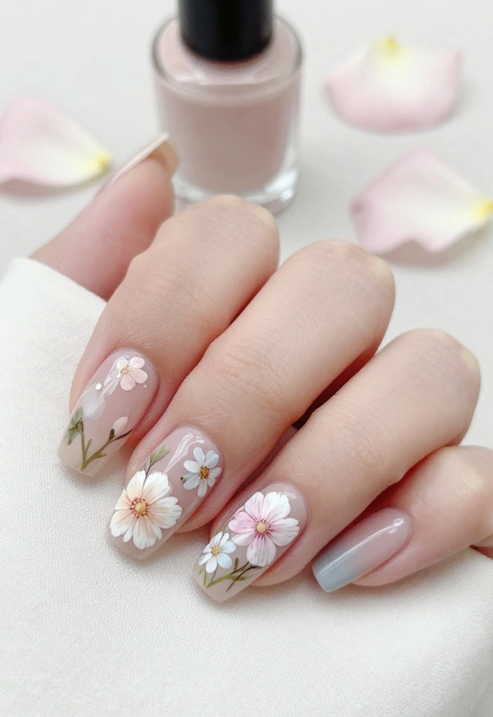 Step By Step: How to Choose Stunning Wedding Nail Ideas for Your Big Day - 2. Floral Nail Art Designs 1