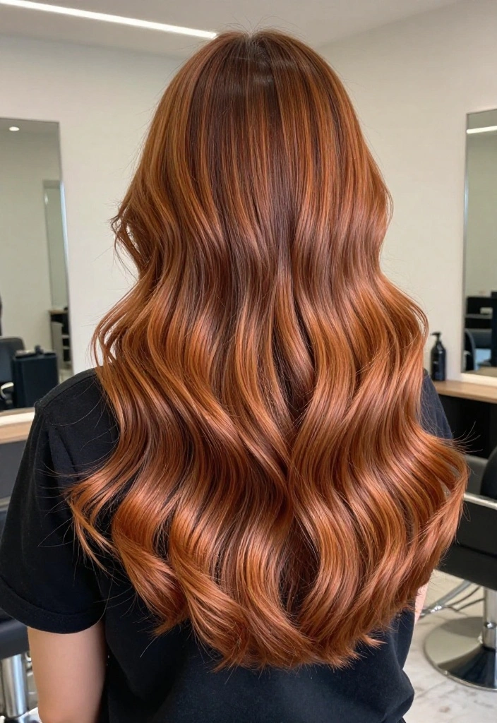 15 Stunning Copper Cinnamon Hair Color Ideas You’ll Absolutely Love! (Transform Your Look with #7!) - 1. Rich Copper Cinnamon Balayage 1