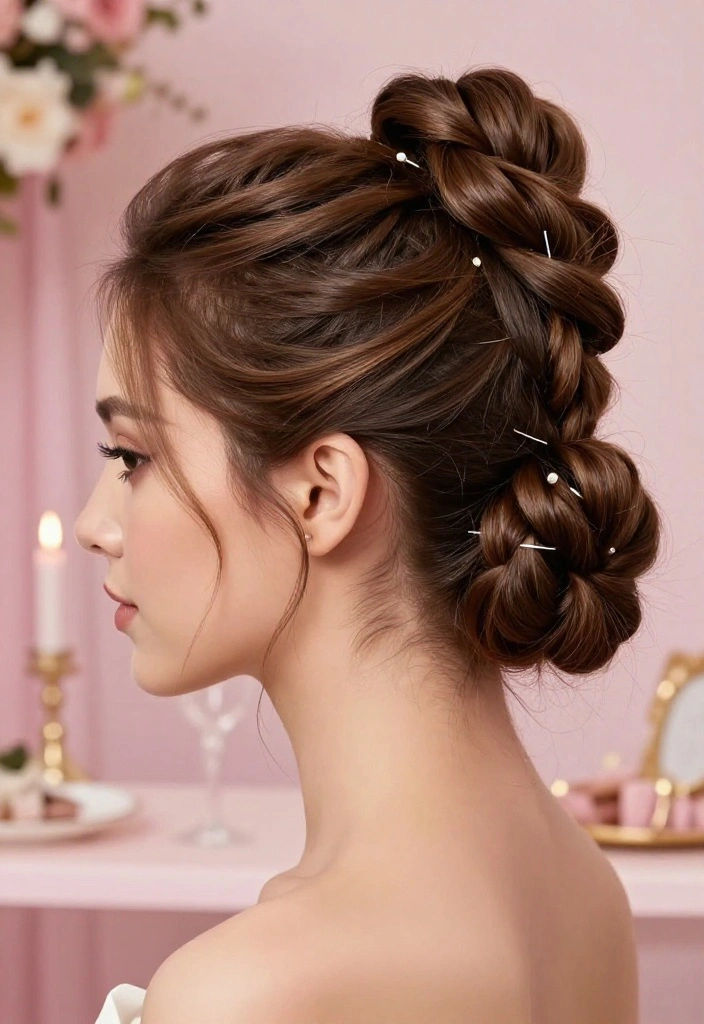 18 Fun Medium Length Updos That'll Steal the Spotlight at Any Party (Don't Miss #3!) - 1. Chic Twisted Bun 1