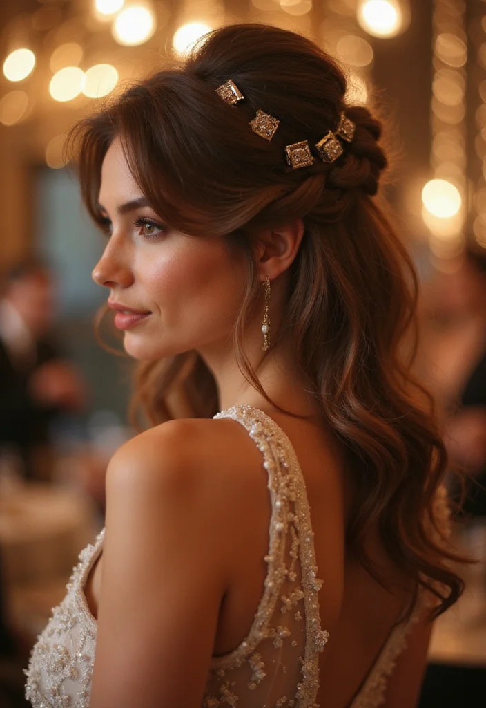 18 Fun Medium Length Updos That'll Steal the Spotlight at Any Party (Don't Miss #3!) - 8. Twisted Half Updo 1