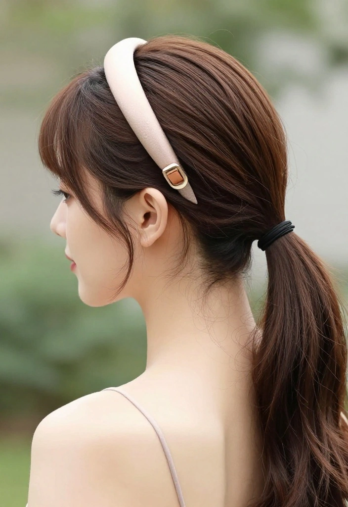 20 Stunning Sleek Ponytail Styles Perfect for Any Occasion! - 12. Sleek Ponytail with a Headband 1