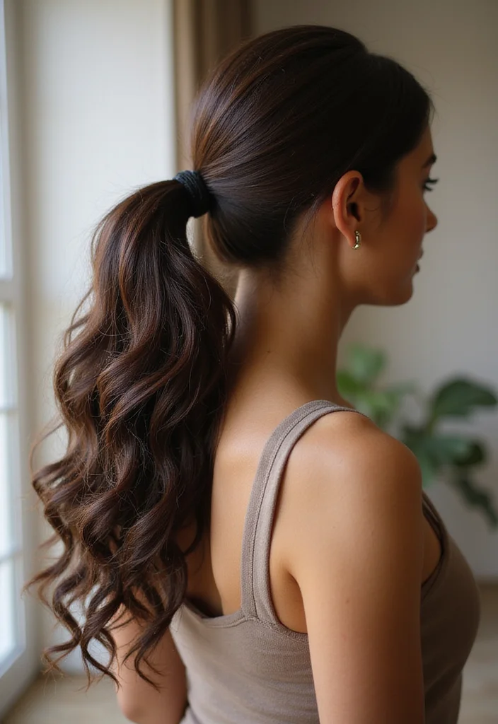 20 Stunning Sleek Ponytail Styles Perfect for Any Occasion! - 14. Sleek Curly Ponytail 1