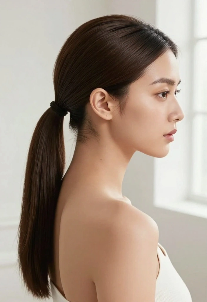 20 Stunning Sleek Ponytail Styles Perfect for Any Occasion! - 16. Sleek Ponytail with Accentuated Edges 1