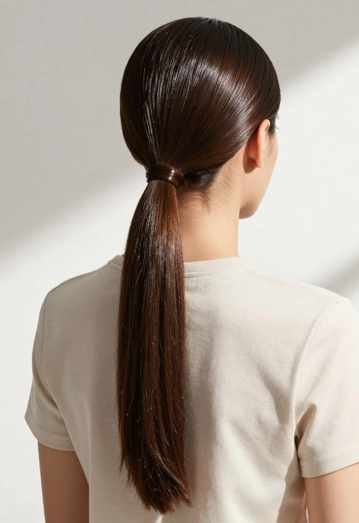 20 Stunning Sleek Ponytail Styles Perfect for Any Occasion! - 2. High Gloss Sleek Ponytail 1