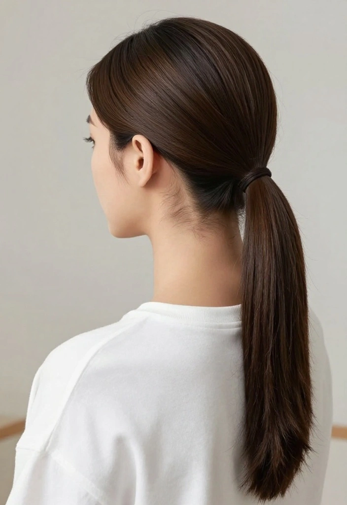 20 Stunning Sleek Ponytail Styles Perfect for Any Occasion! - 8. Sleek Ponytail with a Middle Part 1