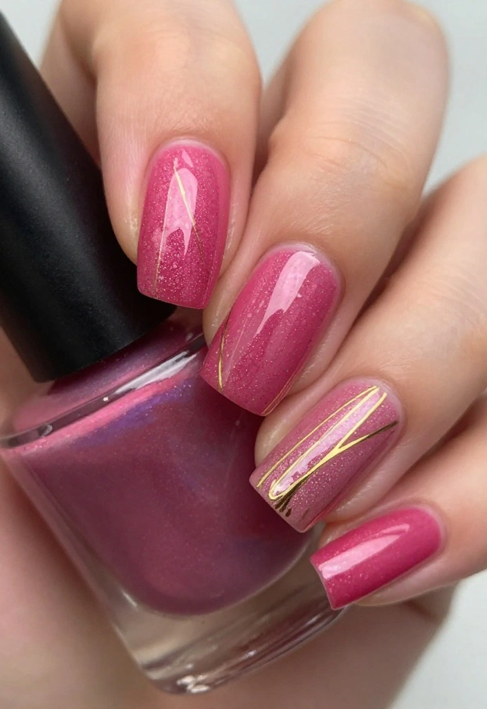20 Stunning Thin Gold Lines Nail Ideas That'll Elevate Your Manicure Game! - 11. Textured Nails with Gold Lines 1